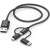 Hama Kabel ładujący 3 w 1, USB-A - Micro-USB, USB-C i Lightning, 1,5 m, czarny 104007355