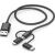 Hama Kabel ładujący 3 w 1, USB-A - Micro-USB, USB-C i Lightning, 1,5 m, czarny 104007355