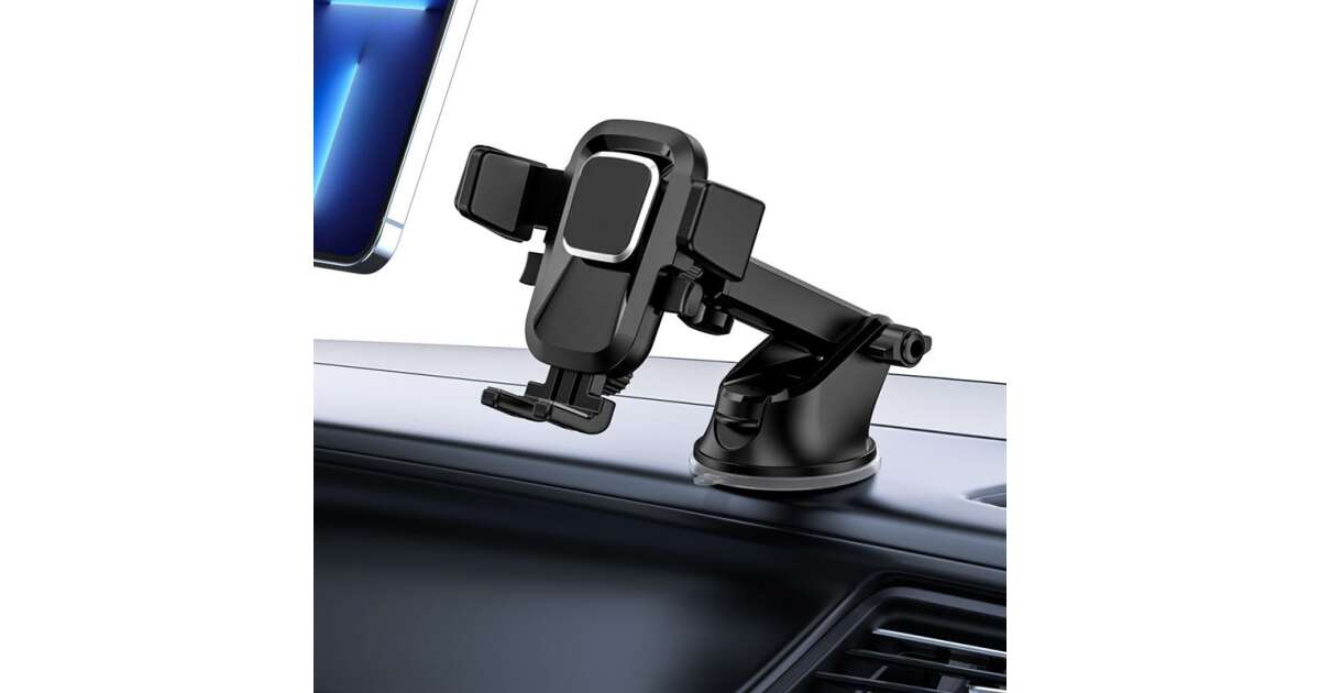 Univerzális műszerfalra/szélvédőre helyezhető PDA/GSM autós tartó - Tech-ProtectV4  Universal Dashboard and Windshield Car Mount - fekete