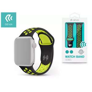 Devia Apple Watch Sport Band, black and yellow, 42/44/45/49mm - Smart watch strap