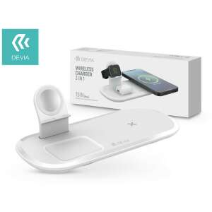 Devia Qi 3-in-1 Wireless-Ladestation für Smartphone, Apple Watch und AirPods, weiß - Devia