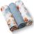 BabyOno kék és mintás textil pelenkák, 3 darabos csomag