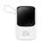 Baseus Qpow Pro 10000mAh power bank with built-in USB-C cable, white