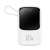 Baseus Qpow Pro 10000mAh power bank with built-in USB-C cable, white
