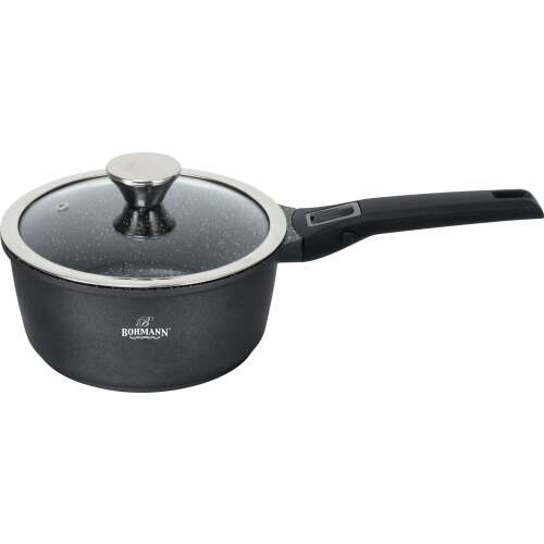 Bohmann lábas, alumínium, gránit belső, fedő, 2.5 l, 20 cm, fekete