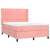 vidaXL rózsaszín bársony ágykeret matraccal és fejtámlával