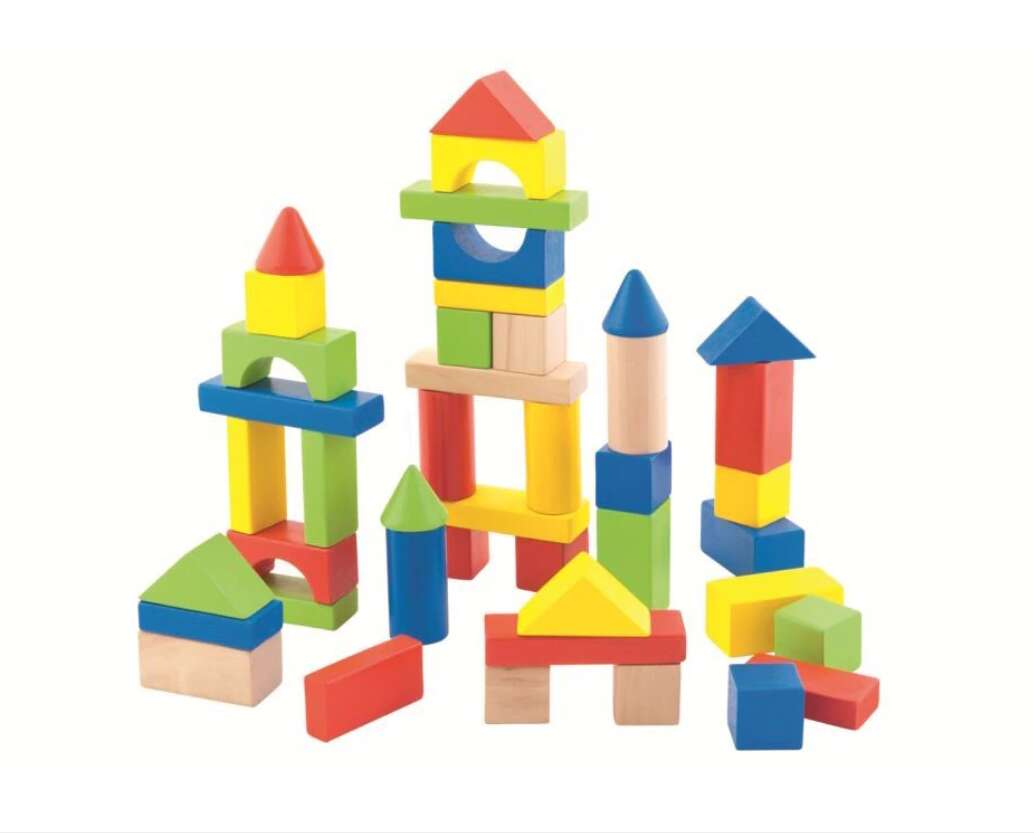 Trefl fa Építőjáték formaválogató vödörben 50db