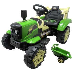 R-Sport C2 Elektromos traktor hang- és fényeffekttel + pótkocsi 6V #zöld