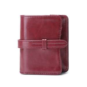 Bordó színű műbőr pénztárca pánttal - Férfi pénztárca
