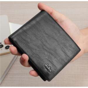 Fekete bőr férfi pénztárca, kis méret, Lodas márka - Férfi pénztárca