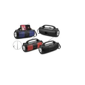 HF-F36 Bluetooth speaker with flashlight, solar charging, and radio, in red, black, and blue colors - Nonbrand Bluetooth Speaker