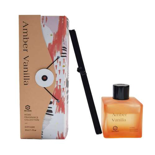 Selowei Borostyán Vanília Otthoni Illatdiffúzor, 50ml, nád pálcikákkal