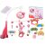Ikonka Carousel Star Projector Mobile with Remote and Rattle Toys, Pink