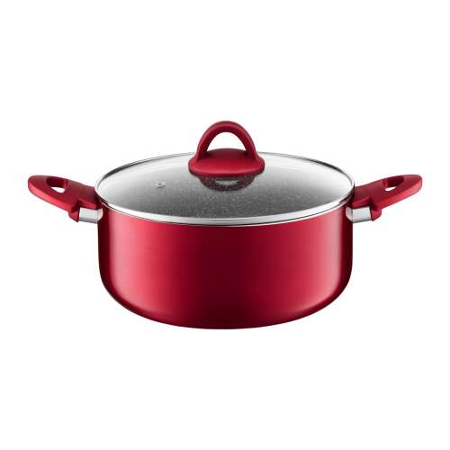 Ambition Jasper 24 cm-es piros lábas fedővel, tapadásmentes, alumínium