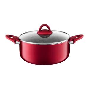 Ambition Jasper 24 cm roter Topf mit Deckel, antihaft, Aluminium - Töpfe