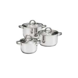 Ambition Berry 6 részes rozsdamentes acél edénykészlet üveg fedőkkel - Ambition