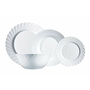 Luminarc Trianon fehér étkészlet tányérokkal és tálalóval - Tálalás