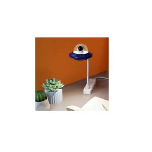 UFO night light, W-008 model, blue and white, astronaut inside, USB powered, on a desk with a plant - Nonbrand Table Lamp