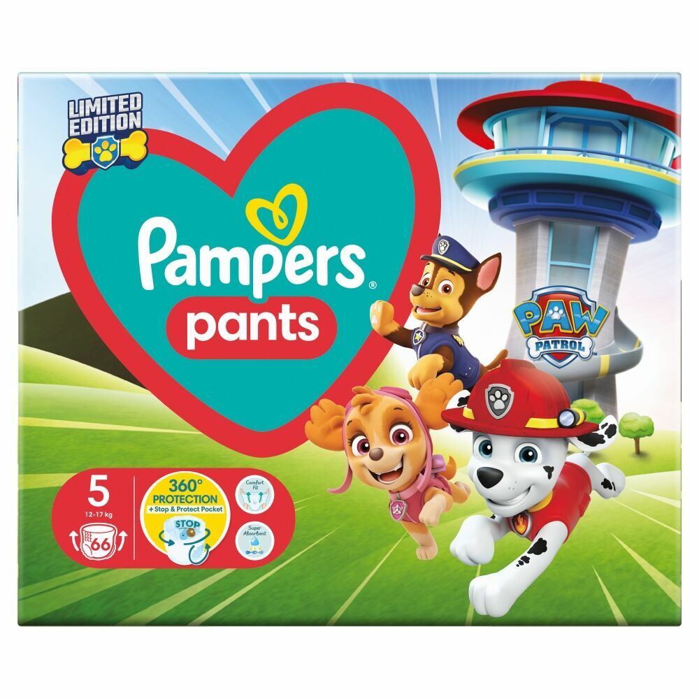E-shop Pampers nohavičky 12-17kg Junior 5 (132db) Paw Patrol