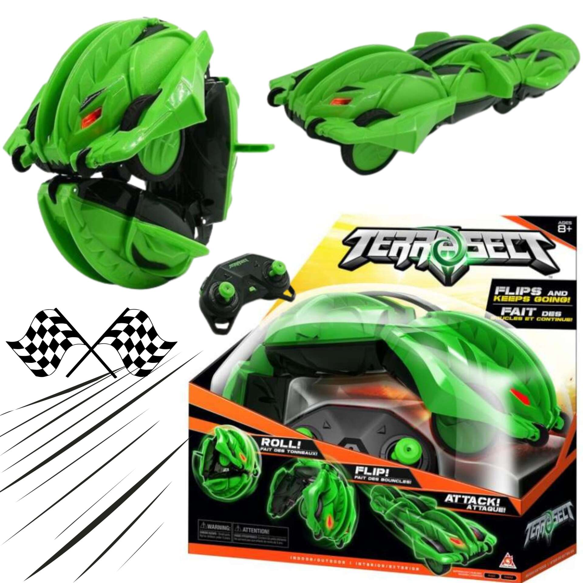 E-shop Terra-Sect auto na diaľkové ovládanie - zelené