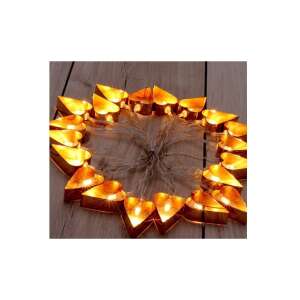 Luminițe de Crăciun în formă de inimă, alb cald, 20 LED, 4m lungime, culoare cupru - Ghirlande luminoase