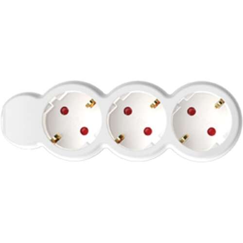 Rozdzielacz sieciowy Home NV 3-5/WH/1,5, 5 m, kabel H05VV-F 3G1,5 mm2, wykonanie IP20, 3 gniazda z stykami ochronnymi, max. 3500W, biały