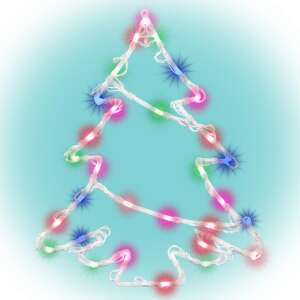 Karácsonyi LED Fenyőfa Ablakdísz - 35 színes LED