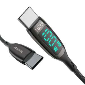 BlitzWolf BW-TC23 100W USB-C - USB-C töltőkábel kijelzővel - BlitzWolf