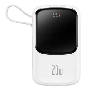 Baseus Qpow Pro 20W power bank with built-in Lightning cable, white - Baseus External Battery & Power Bank