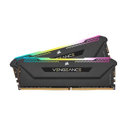 Corsair Vengeance RGB Pro SL 32GB DDR4 RAM 3200MHz CL16 Fekete (2x16GB) - 2x16GB RAM modul RGB világítással