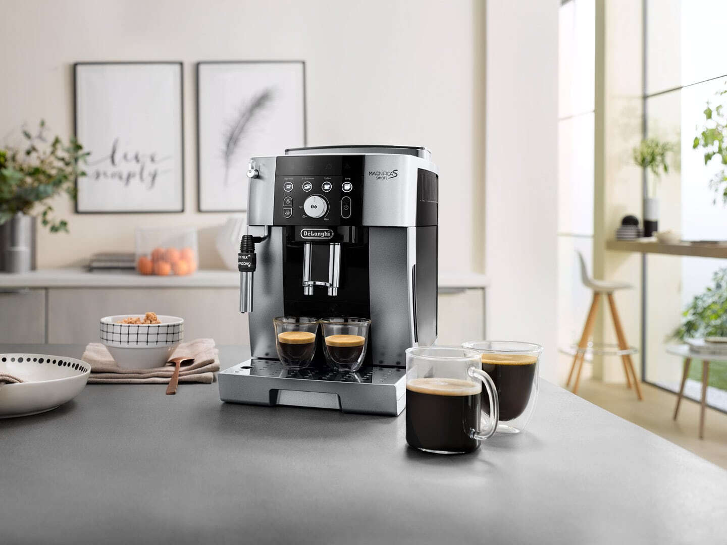 Delonghi magnifica s smart automata kávéfőző, ezüst-fekete