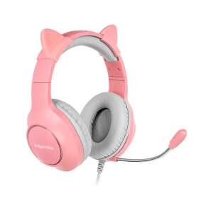 Kruger & Matz Gamer Kids rosa Gaming-Headset für Kinder mit Katzenohren - Maxcom