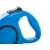 Close-up of the blue retractable dog leash handle with the lock button