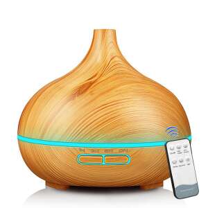 BIG1 400ml ultrasonic essential oil diffuser with remote control and LED lights, wood grain design - Diffuser
