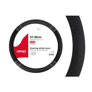 Amio steering wheel cover, black and grey, 37-39cm - AMiO