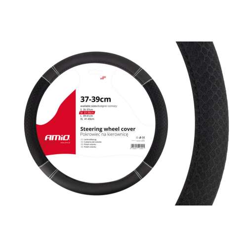 Husa volan Amio, negru și gri, 37-39cm