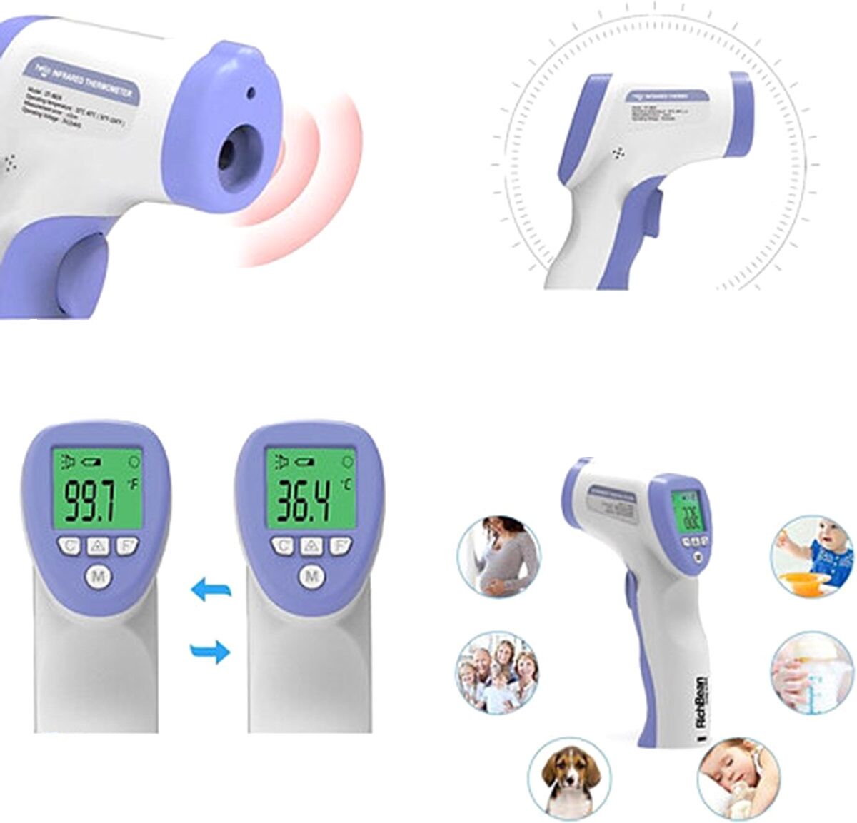 Elektronický infračervený teplomer, bezkontaktný, AVX-AG458E