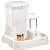 Automatischer Haustierfutterspender mit Futter- und Wasserdispenser, grau-beige Farbe