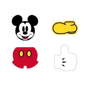 Sada gum Mickey Mouse - Rozbalené - 4 gumy - Gumy