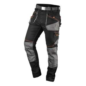 Pantaloni de lucru NEO Tools HD Slim cu curea, marimea XXL, negru si gri, cu mai multe buzunare, genunchi intariti - Neo Pantaloni de lucru