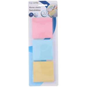 Topwrite Haftnotizen, 3 Packungen mit je 50 Haftnotizen, rosa, blau, gelb - Topwrite