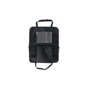 Black car seat organizer with multiple pockets and a clear window - Car Organizer