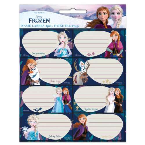 Disney Frozen name labels, 16 pack, featuring Elsa, Anna, Olaf and Sven