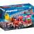Playmobil City Action Létrás Tűzoltóautó 9463, piros tűzoltóautó létrával, 3 tűzoltó, kúp, csomagolás