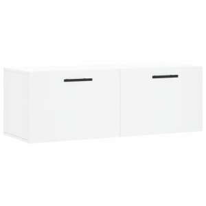vidaXL white wall mounted wooden cabinet with two doors - Office Furniture