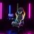 Black and White RGB LED Gaming Chair in Gaming Setup