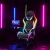 Black and White RGB LED Gaming Chair in Gaming Setup