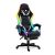 RGB LED Gaming Chair with Footrest - Black and White
