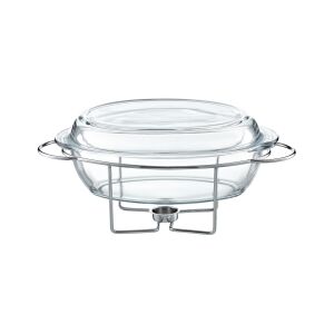 Ambition Saule 4,5L Üveg Ételmelegítő állvánnyal és fedővel - Sütőedény