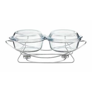 Ambition Saule 2x2L vas ceramică termorezistentă cu suport pentru încălzire - Tigăi de copt